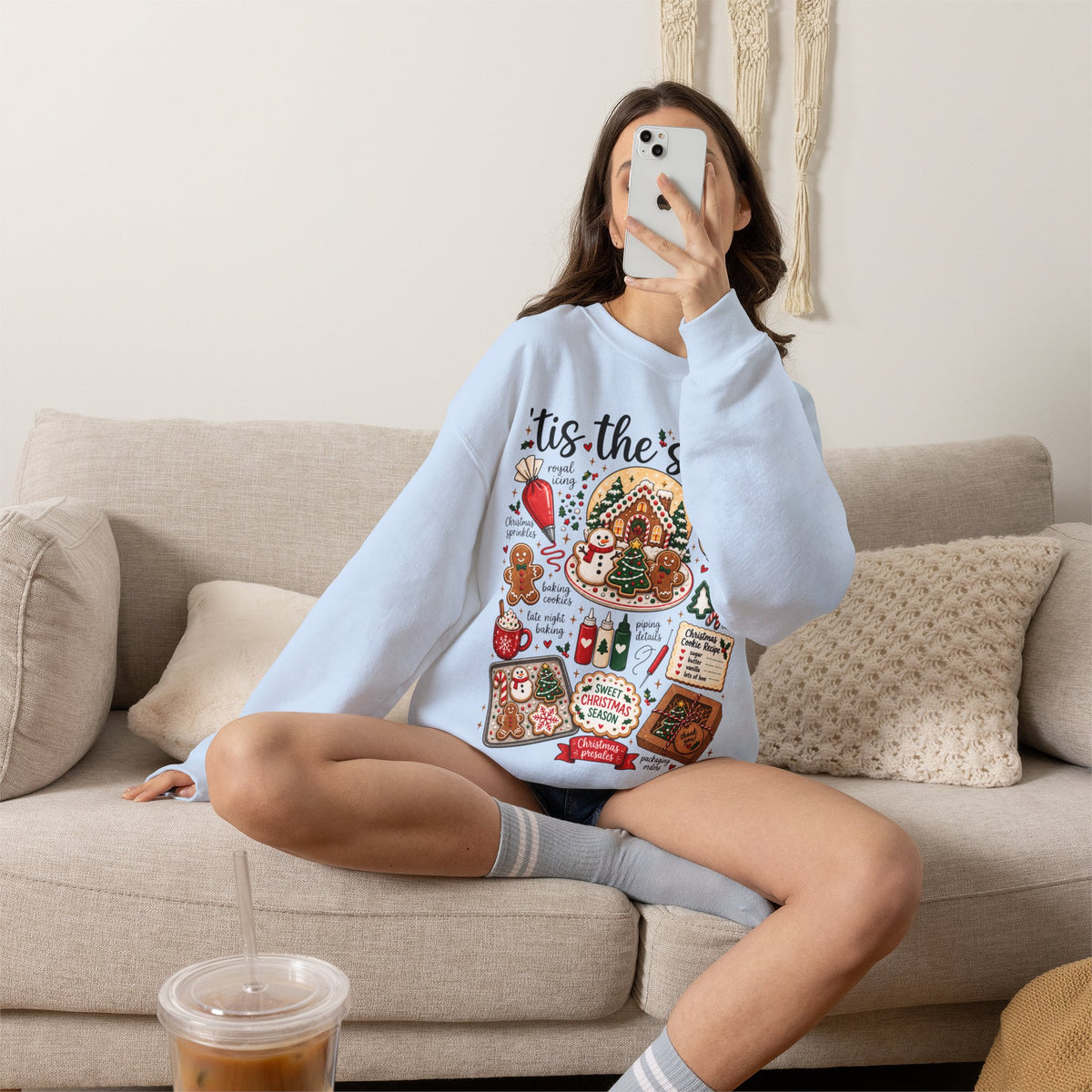 Christmas Cookie Baker Sweatshirt, Unisex Crewneck for Decorators, Three Design Options