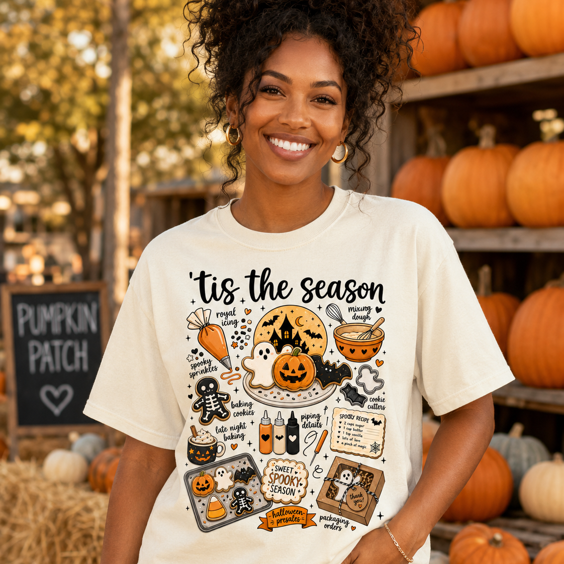 Halloween Baking Shirt Comfort Colors Tee Spooky Cookie Baker Gift Tis the Season Fall Graphic T Shirt