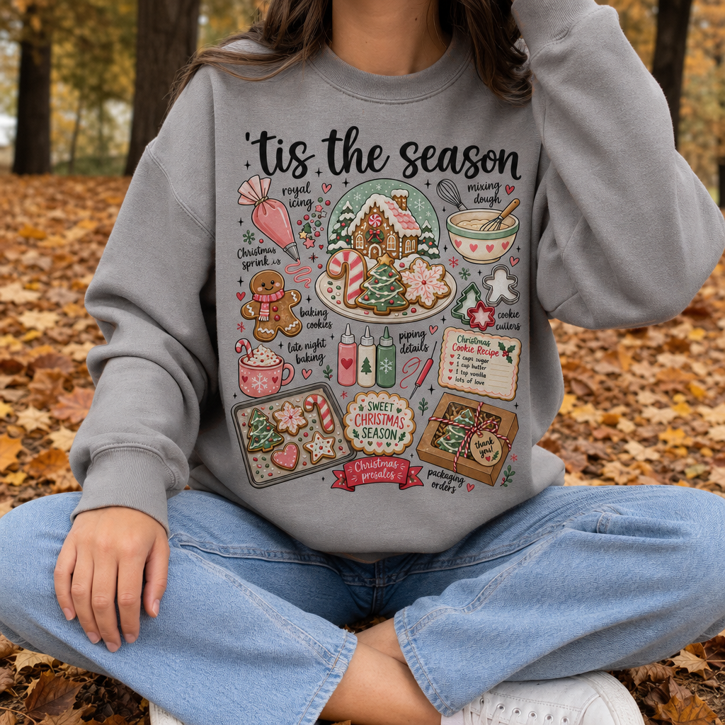 Christmas Cookie Baker Sweatshirt, Unisex Crewneck for Decorators, Three Design Options