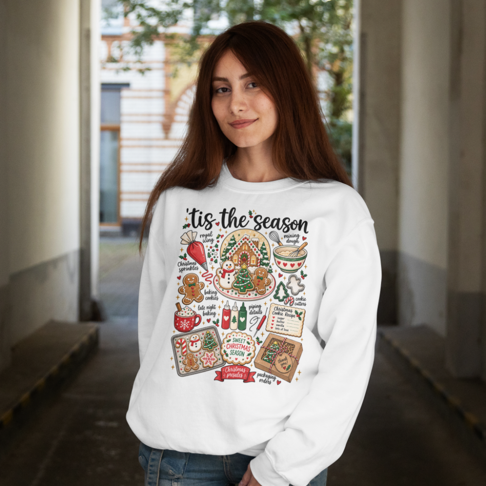 Christmas Cookie Baker Sweatshirt, Unisex Crewneck for Decorators, Three Design Options