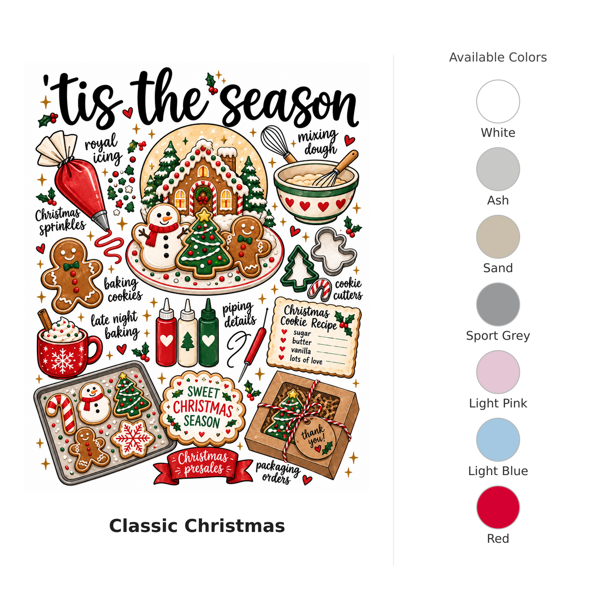 Christmas Cookie Baker Sweatshirt, Unisex Crewneck for Decorators, Three Design Options