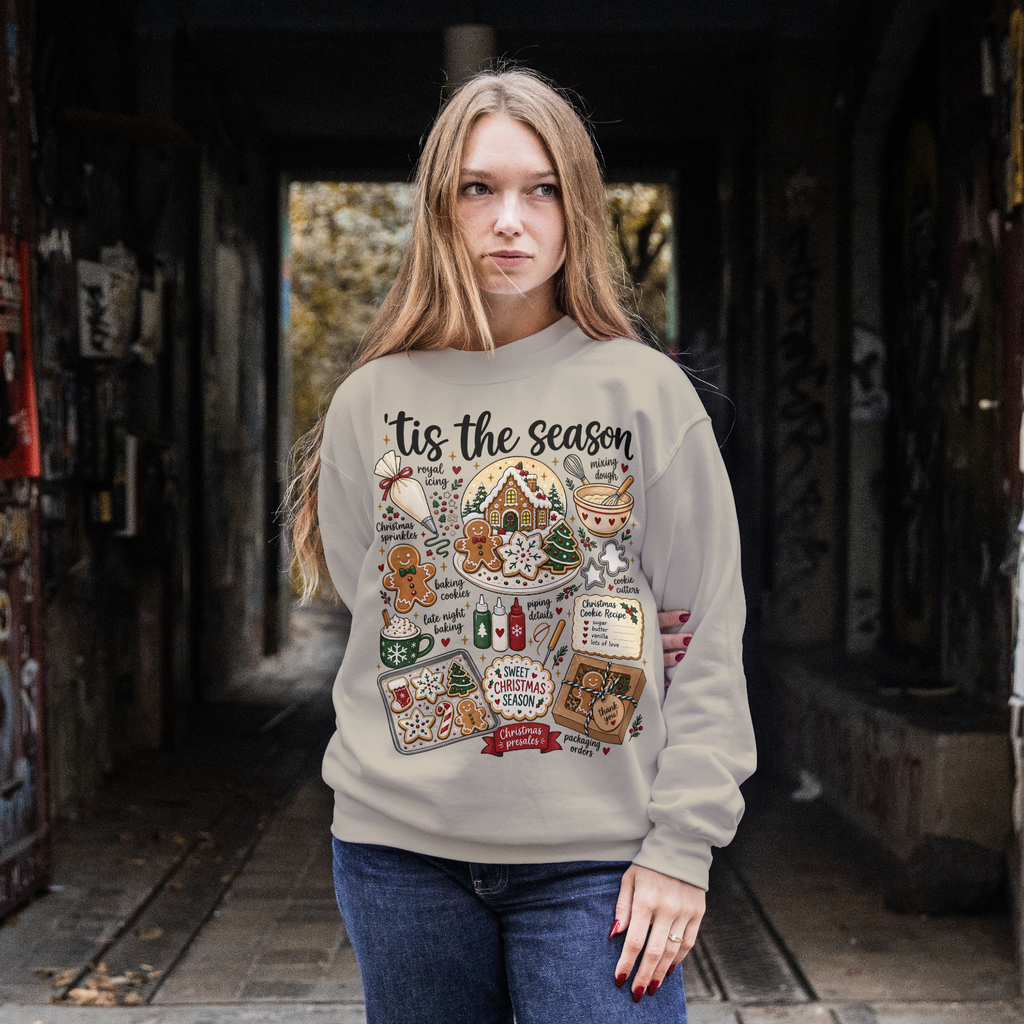 Christmas Cookie Baker Sweatshirt, Unisex Crewneck for Decorators, Three Design Options