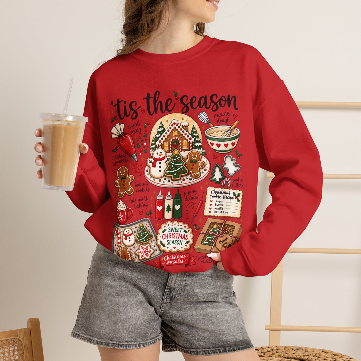 Christmas Cookie Baker Sweatshirt, Unisex Crewneck for Decorators, Three Design Options
