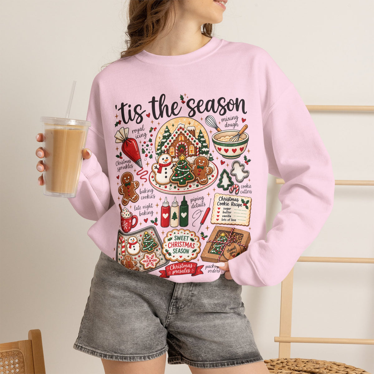 Christmas Cookie Baker Sweatshirt, Unisex Crewneck for Decorators, Three Design Options