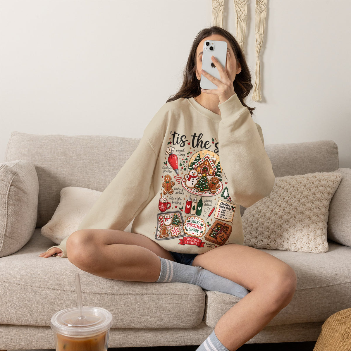 Christmas Cookie Baker Sweatshirt, Unisex Crewneck for Decorators, Three Design Options