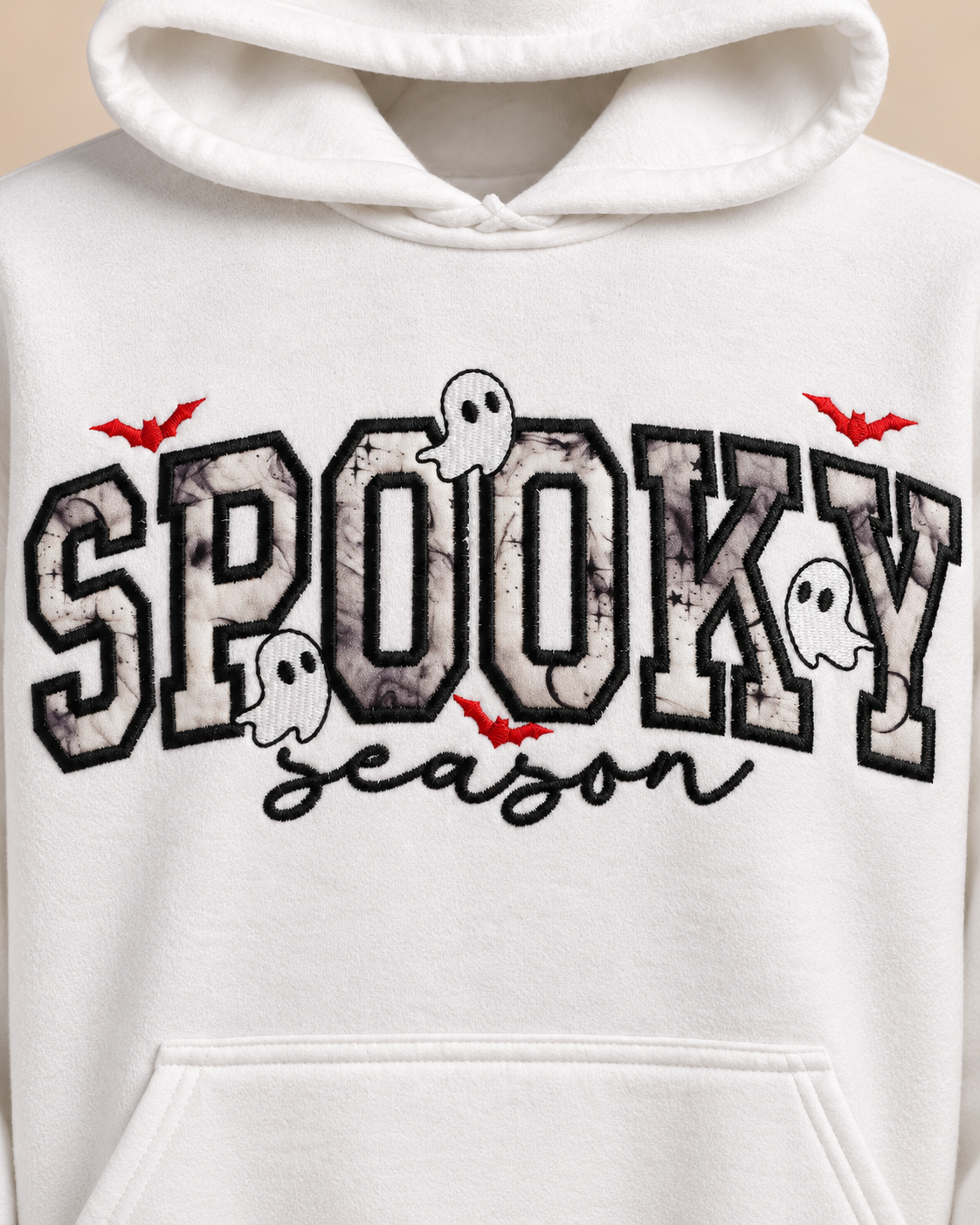 Spooky Season Glow-in-the-Dark Embroidered Appliqué Hoodie