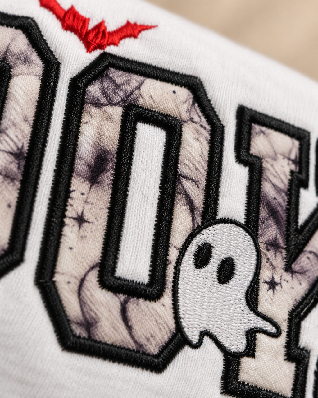 Spooky Season Glow-in-the-Dark Embroidered Appliqué Hoodie