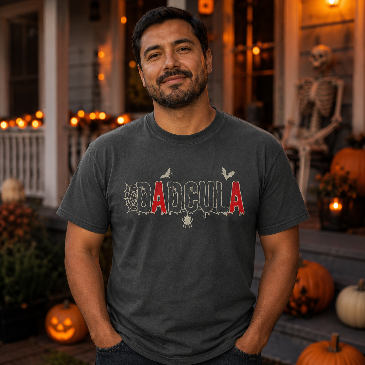 Dadcula Glow-in-the-Dark Embroidered Halloween Tee
