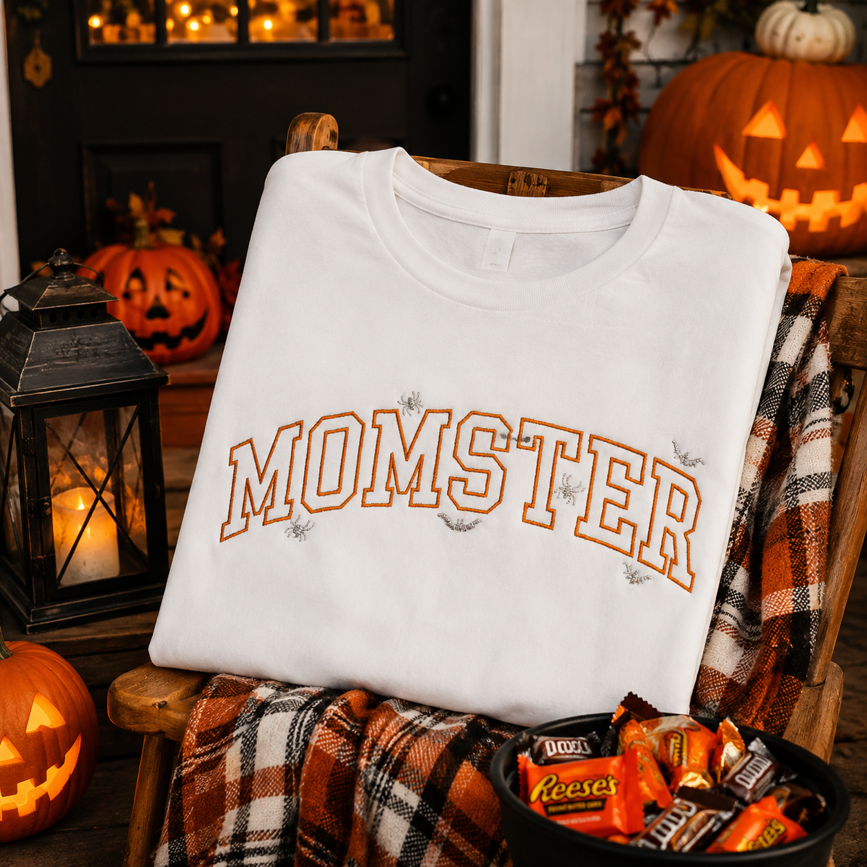Momster Halloween Embroidered T-Shirt