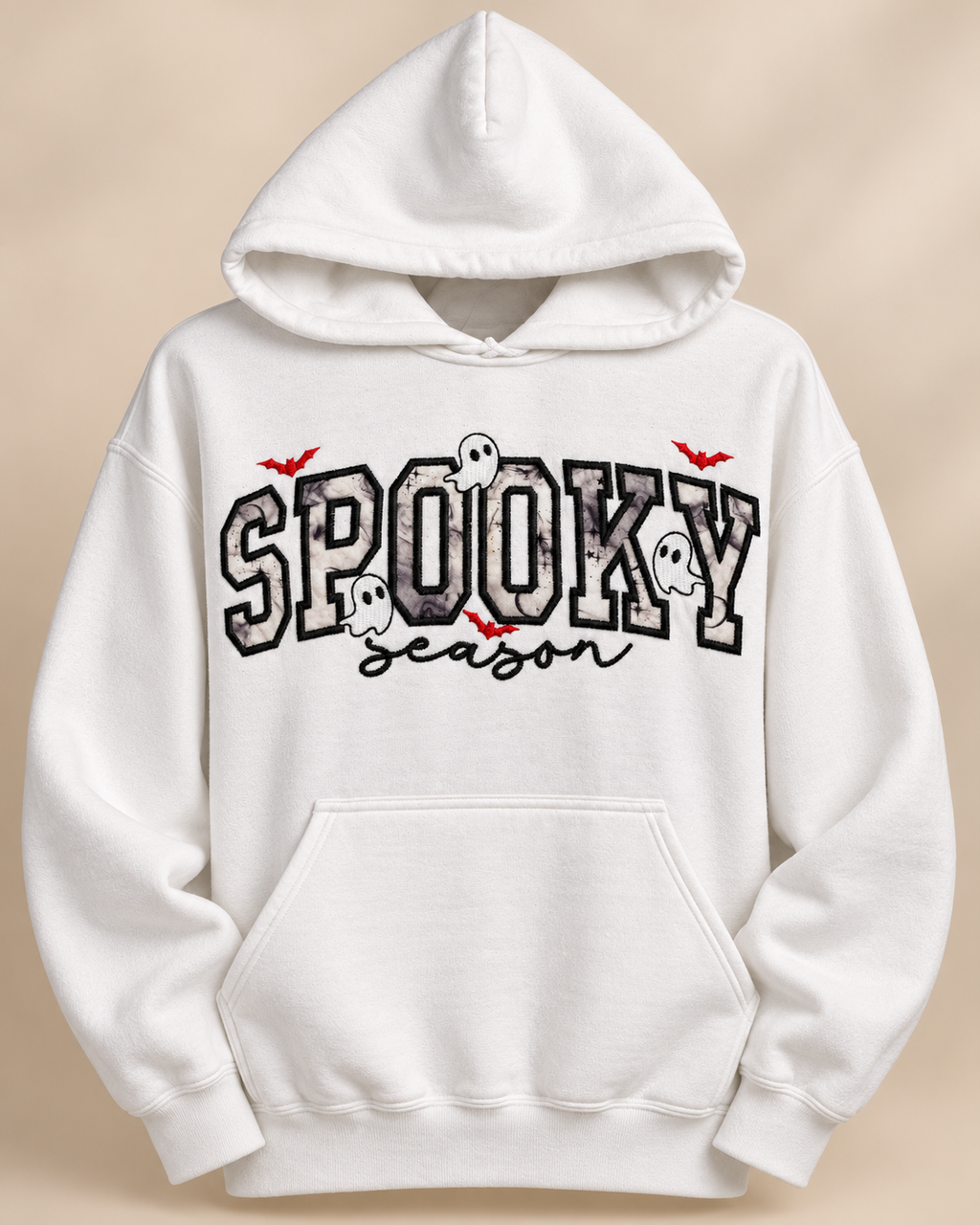 Spooky Season Glow-in-the-Dark Embroidered Appliqué Hoodie
