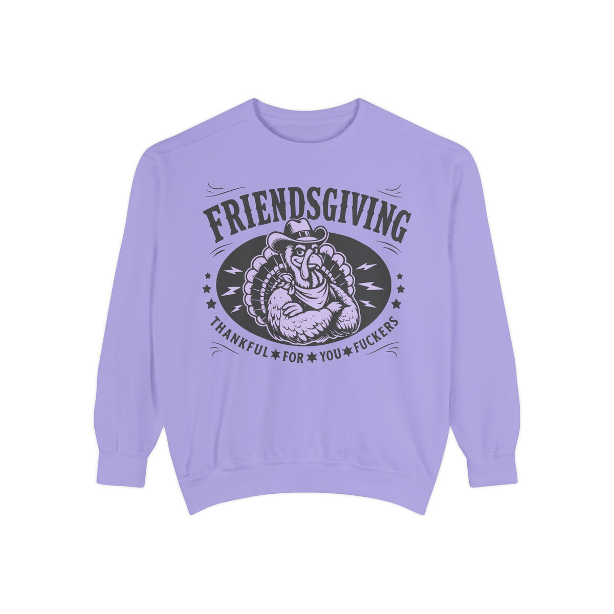 Friendsgiving Cowboy Turkey Sweetshirt — Thankful For You F*ckers