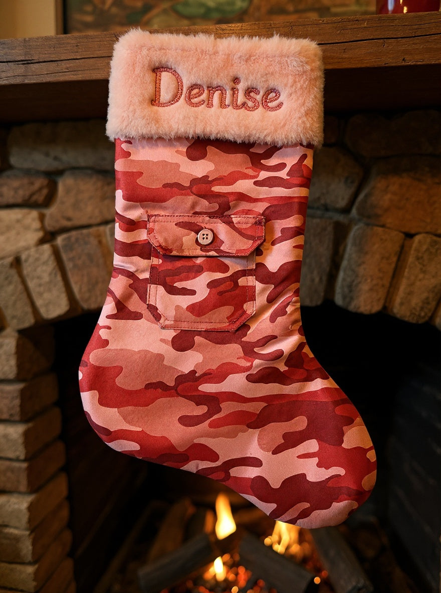 Personalized Embroidery Camo Christmas Stocking