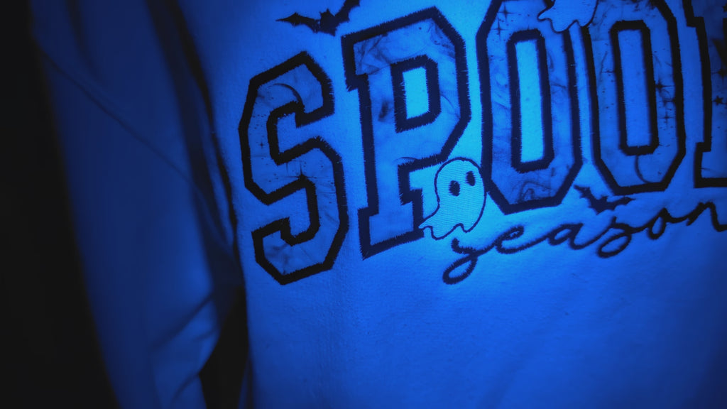 Spooky Season Glow-in-the-Dark Embroidered Appliqué Hoodie