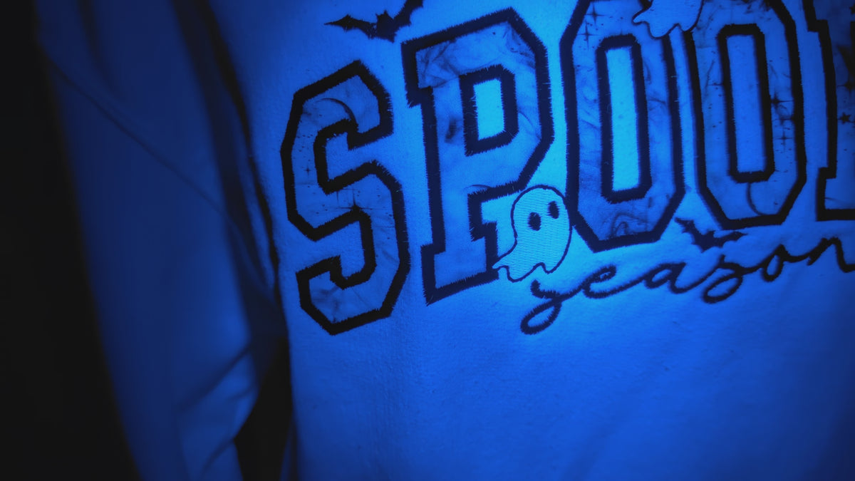 Spooky Season Glow-in-the-Dark Embroidered Appliqué Hoodie